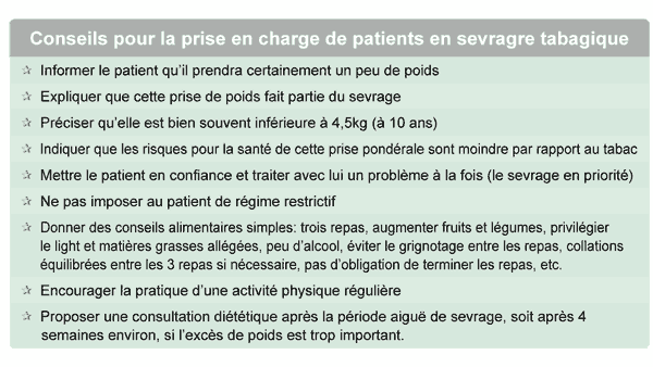 Conseils pour la prise en charge des patients en sevrage tabagique